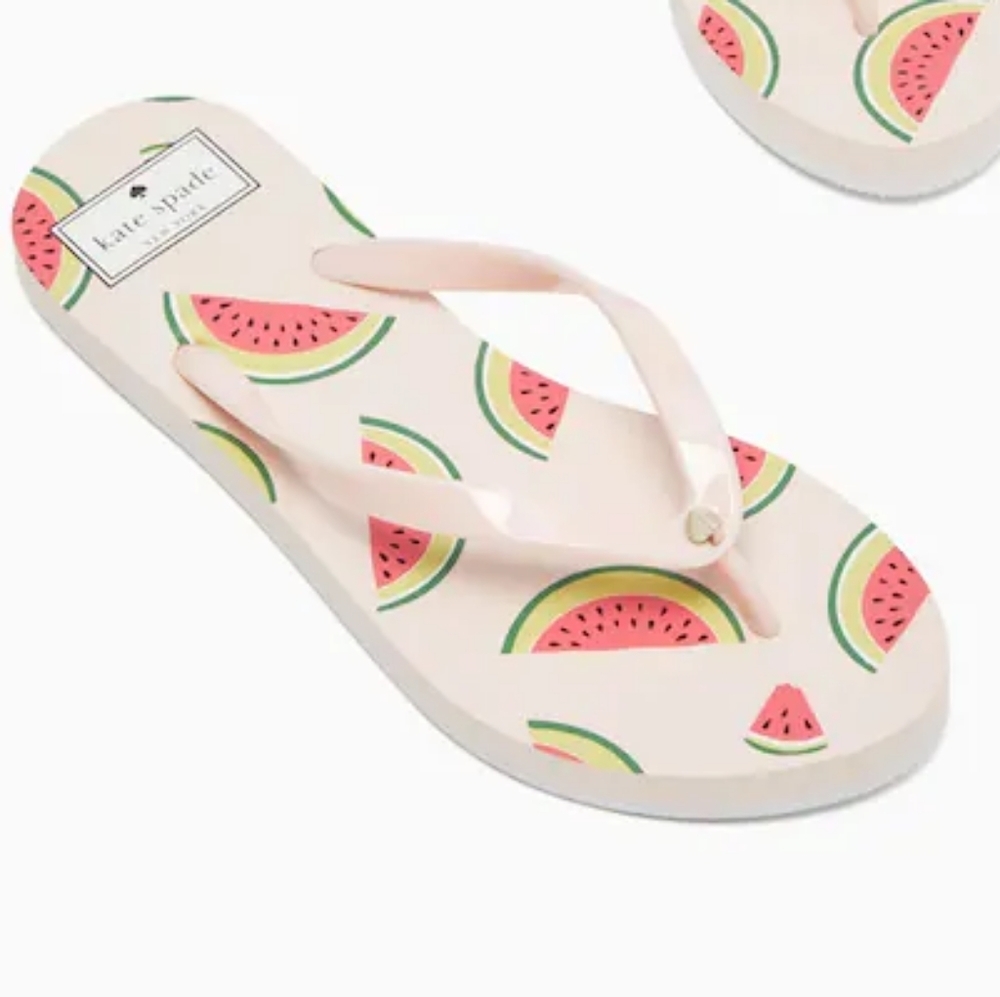kate Spade New York Women's Fiji Watermelon Flip Flops Sandals Size 8 - Picture 3 of 7